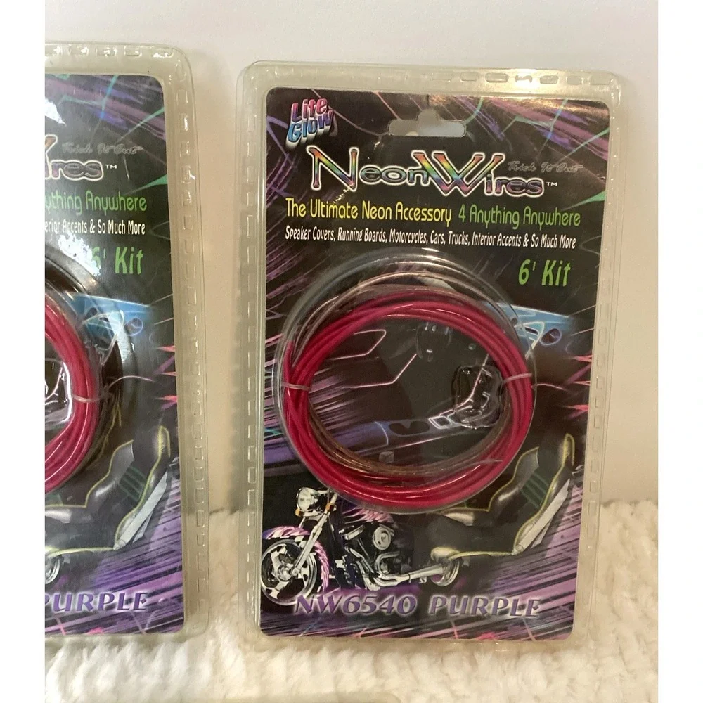 6' 12V Car Interior LED Neon Lights Decor Atmosphere Wire String Lamp Purple (3)